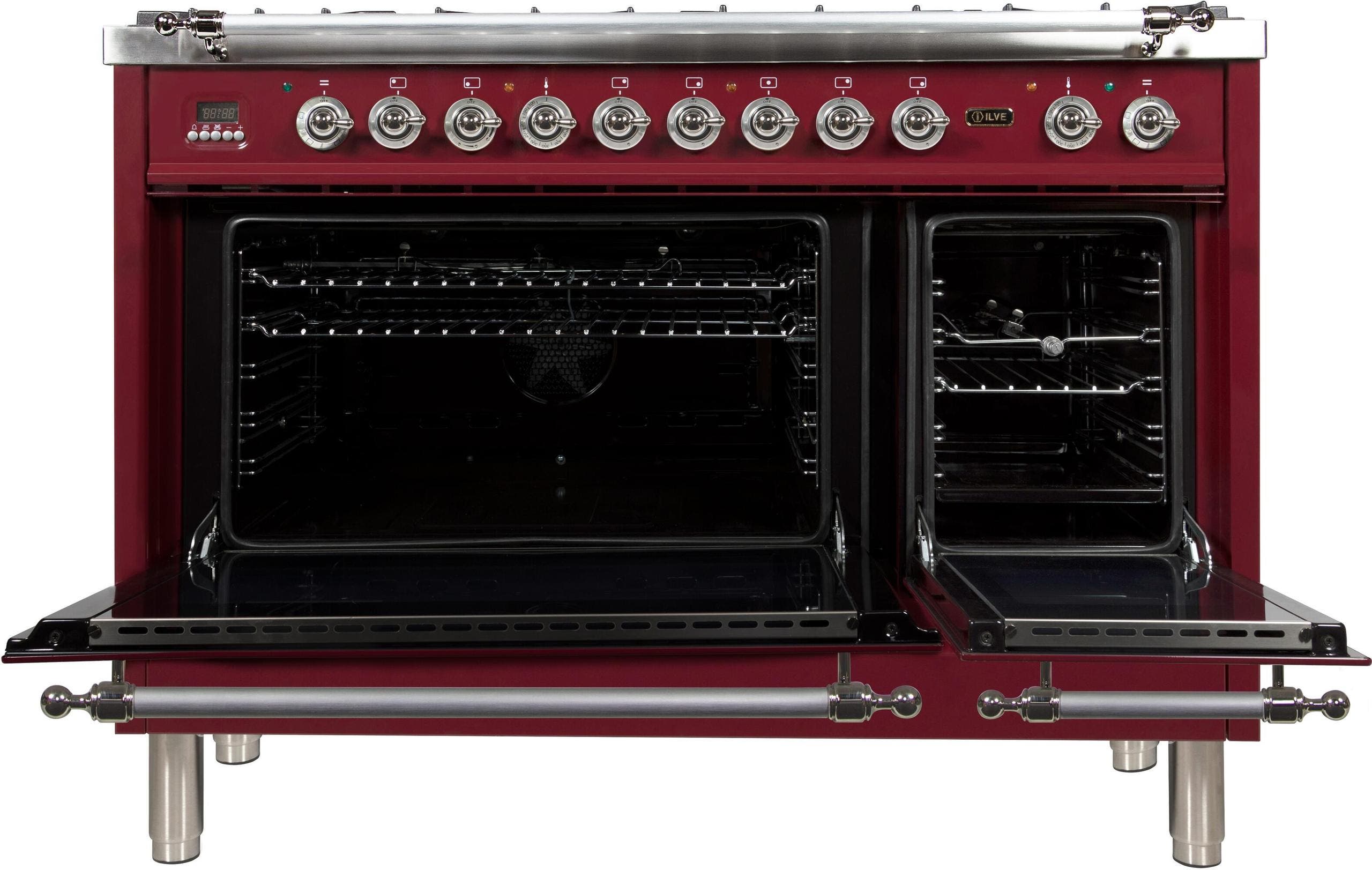 Ilve UPN120FDMPRBXLP Liquid Propane In Burgundy W/ Chrome Trim