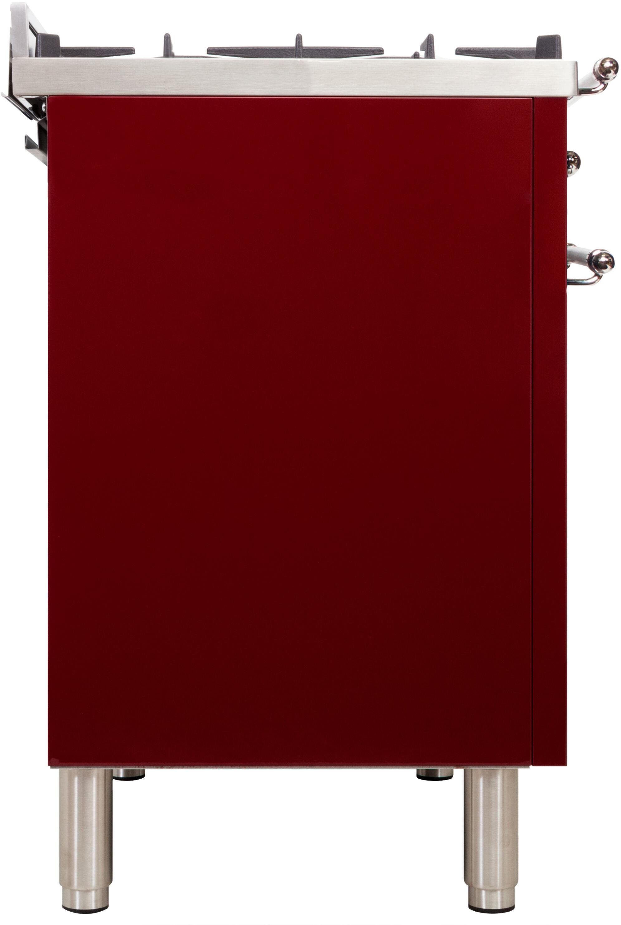 Ilve UPN120FDMPRBXLP Liquid Propane In Burgundy W/ Chrome Trim