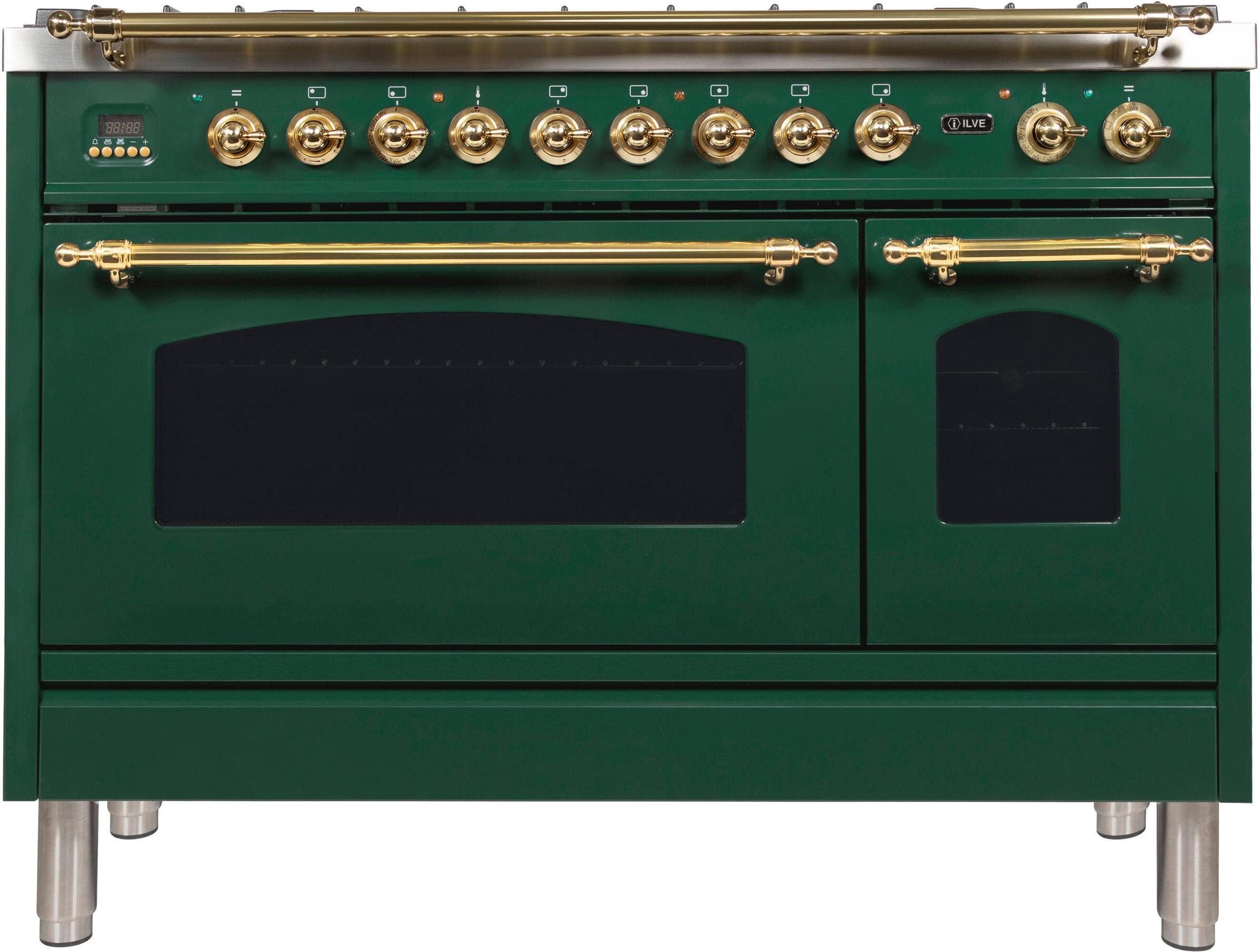 Ilve UPN120FDMPVSLP Liquid Propane In Emerald Green W/ Brass Trim