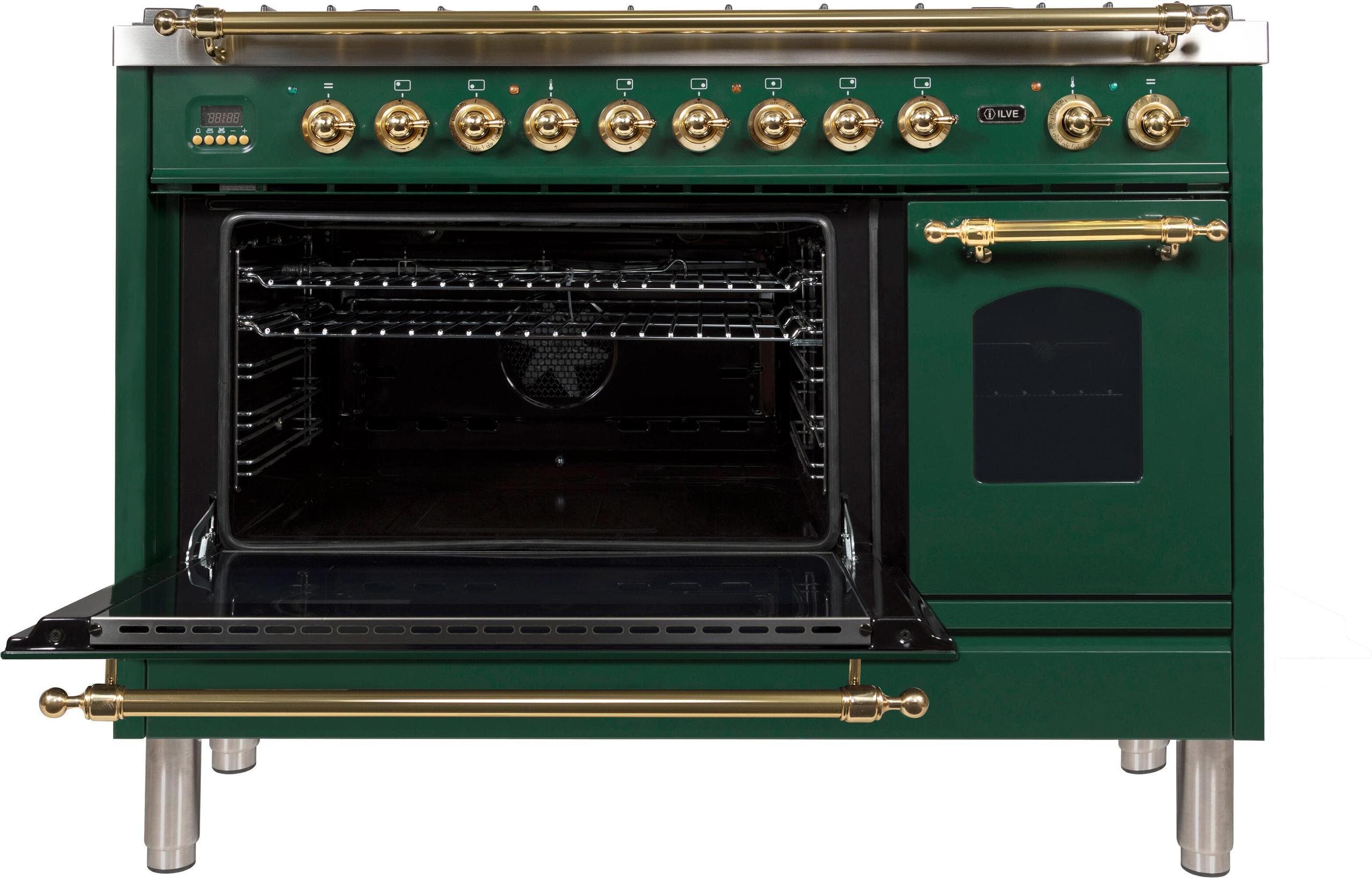 Ilve UPN120FDMPVSLP Liquid Propane In Emerald Green W/ Brass Trim