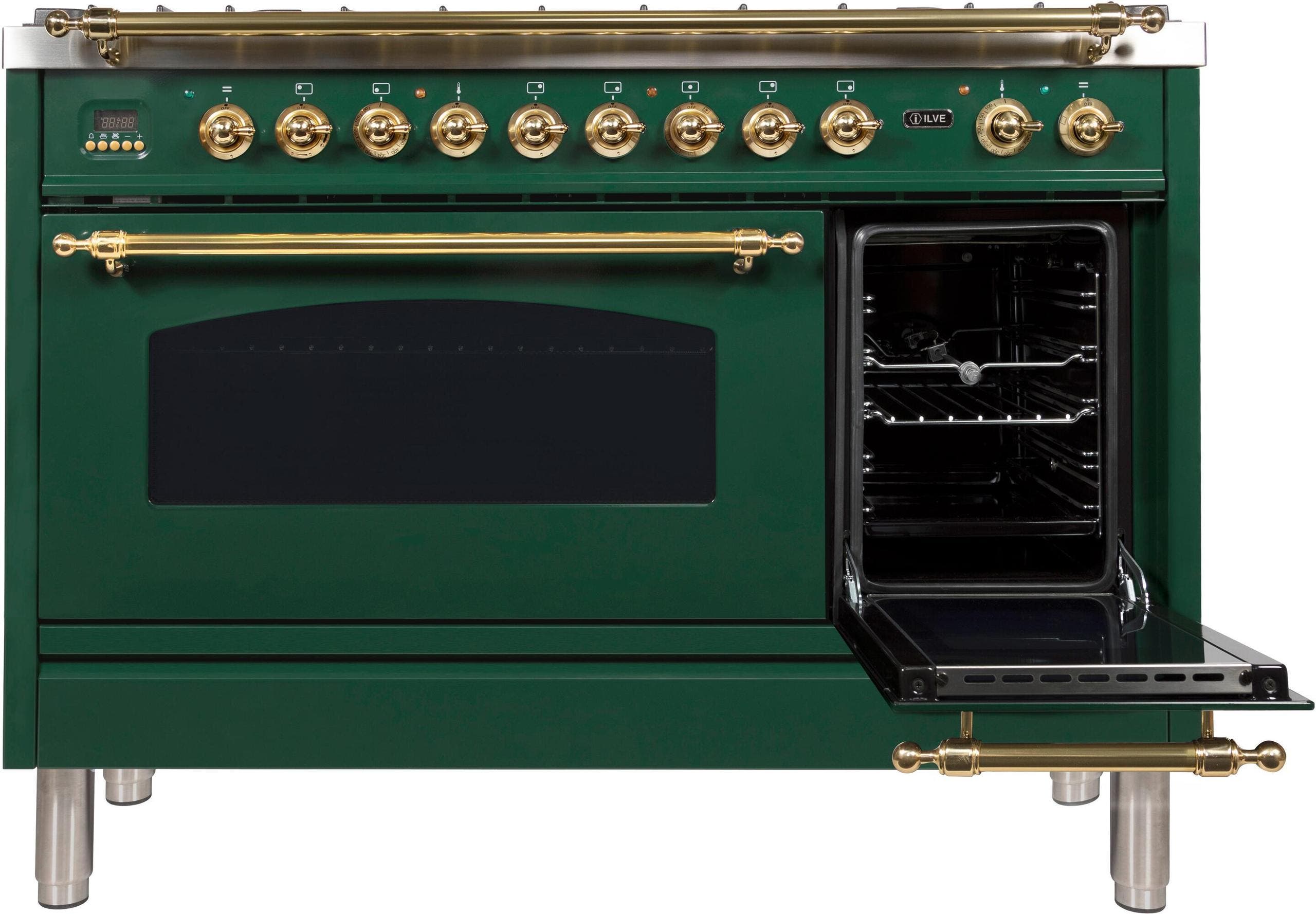 Ilve UPN120FDMPVSLP Liquid Propane In Emerald Green W/ Brass Trim