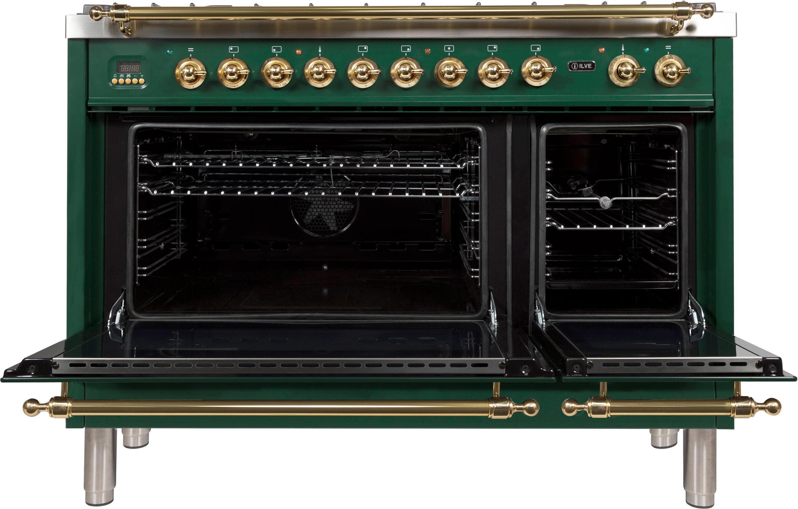 Ilve UPN120FDMPVSLP Liquid Propane In Emerald Green W/ Brass Trim