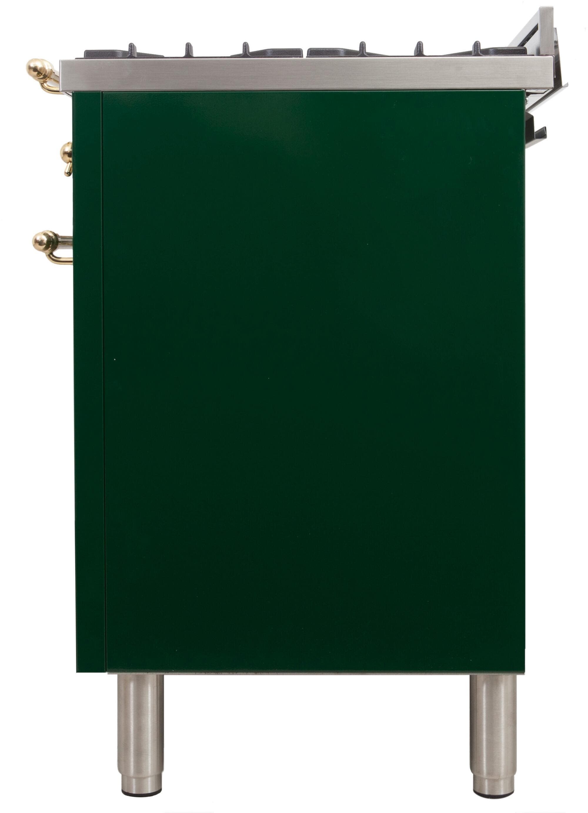 Ilve UPN120FDMPVSLP Liquid Propane In Emerald Green W/ Brass Trim