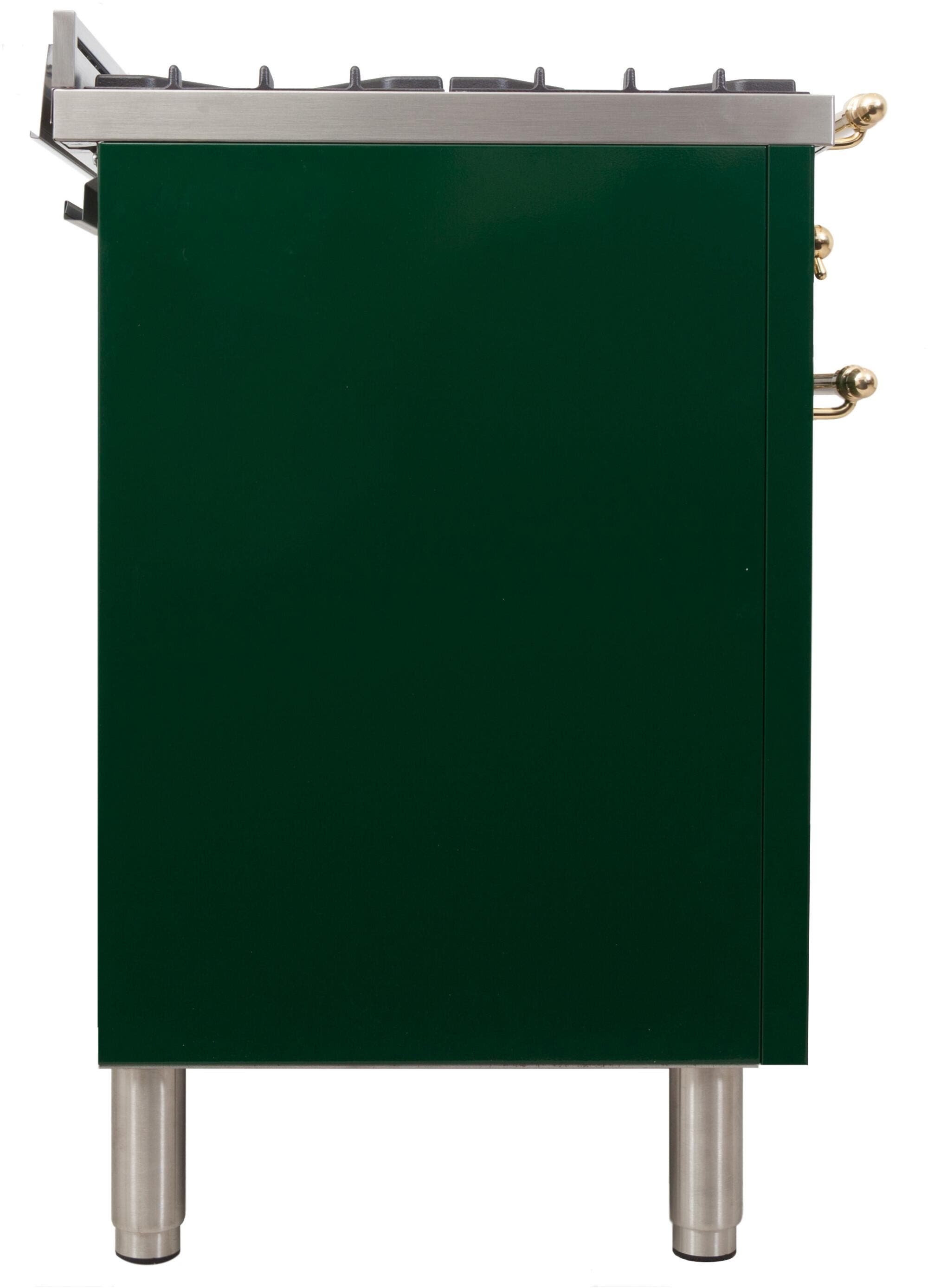 Ilve UPN120FDMPVSLP Liquid Propane In Emerald Green W/ Brass Trim