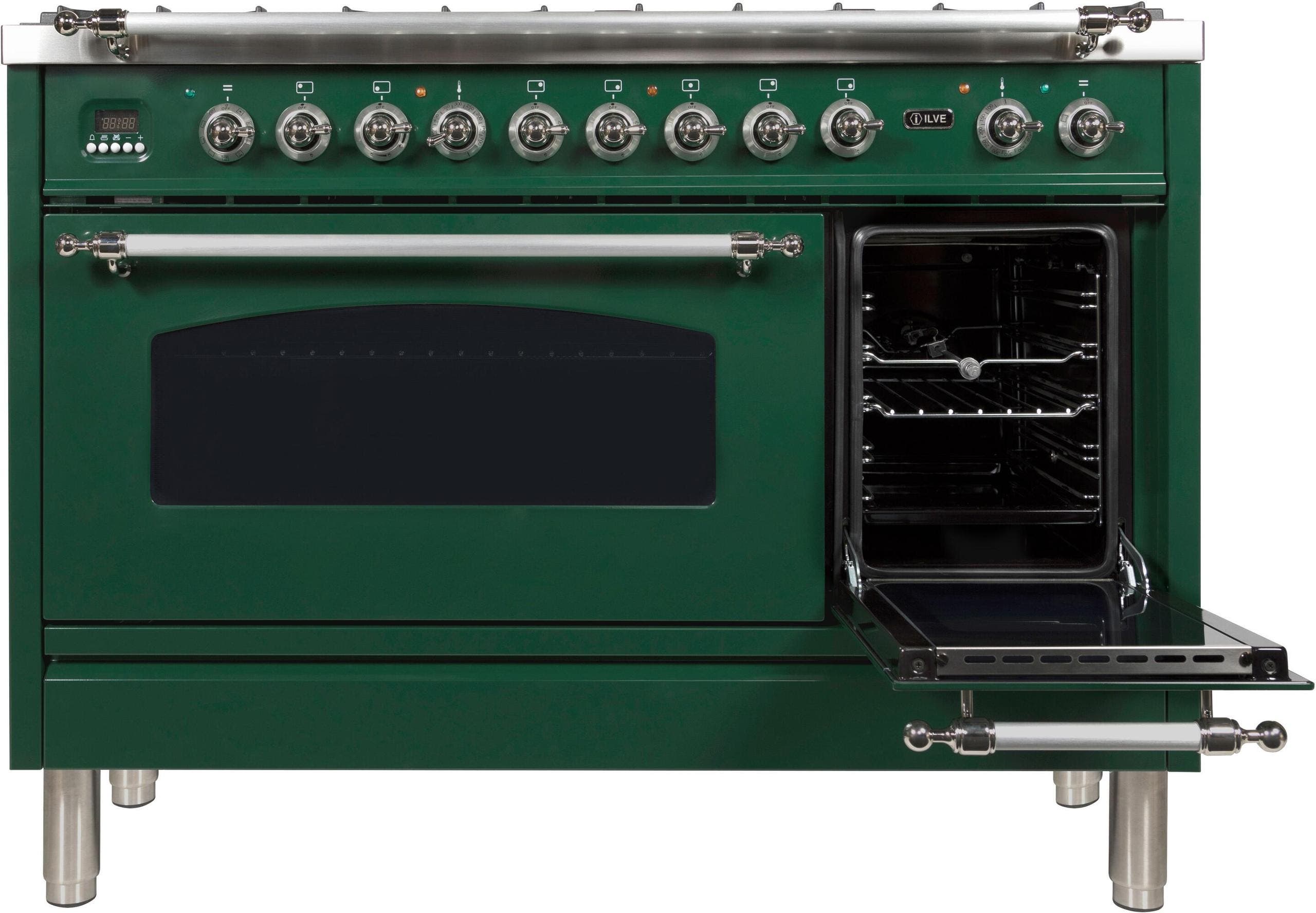 Ilve UPN120FDMPVSXLP Liquid Propane In Emerald Green W/ Chrome Trim