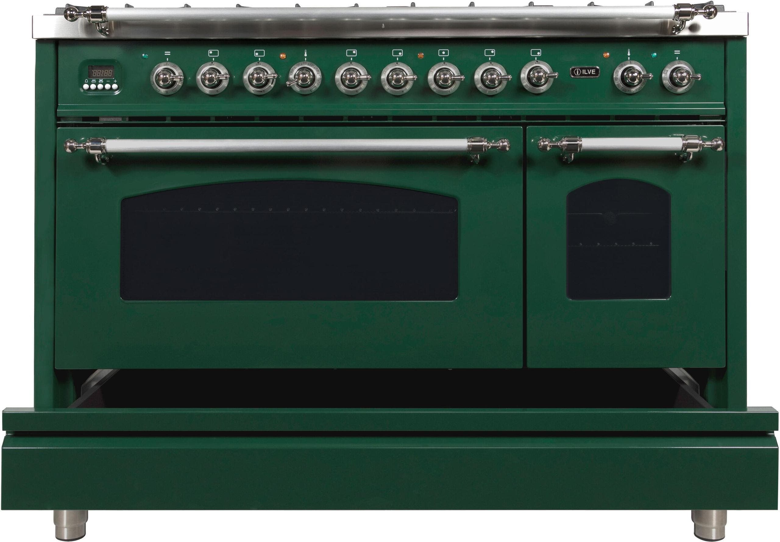 Ilve UPN120FDMPVSXLP Liquid Propane In Emerald Green W/ Chrome Trim
