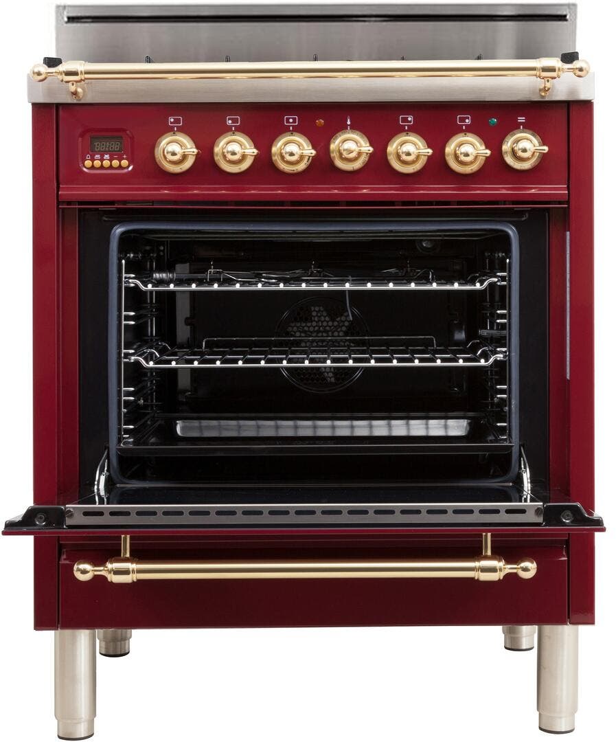 Ilve UPN76DVGGRB Burgundy, Brass Trim