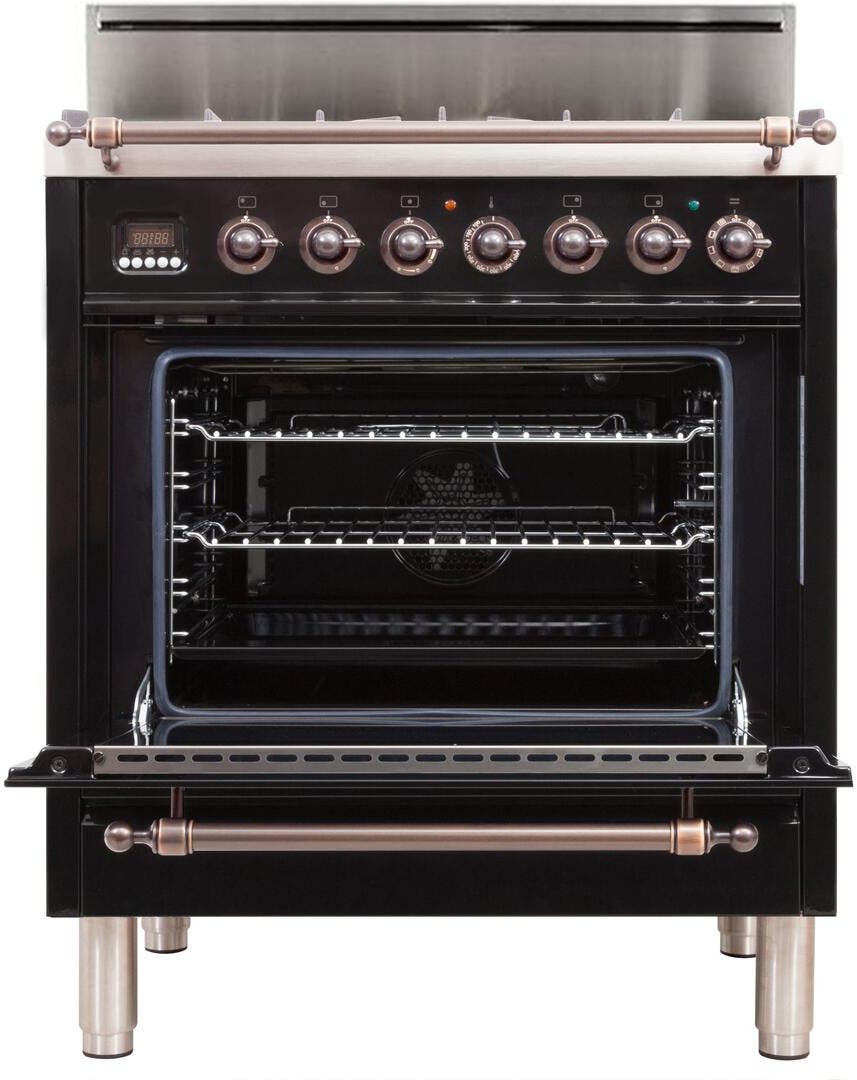 Ilve UPN76DVGGNY Gloss Black, Oil Rubbed Bronze Trim