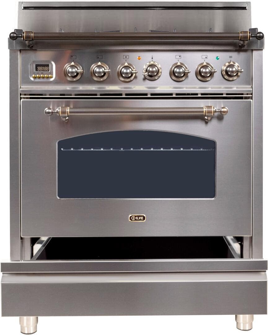 Ilve UPN76DVGGIY Stainless Steel, Oil Rubbed Bronze Trim