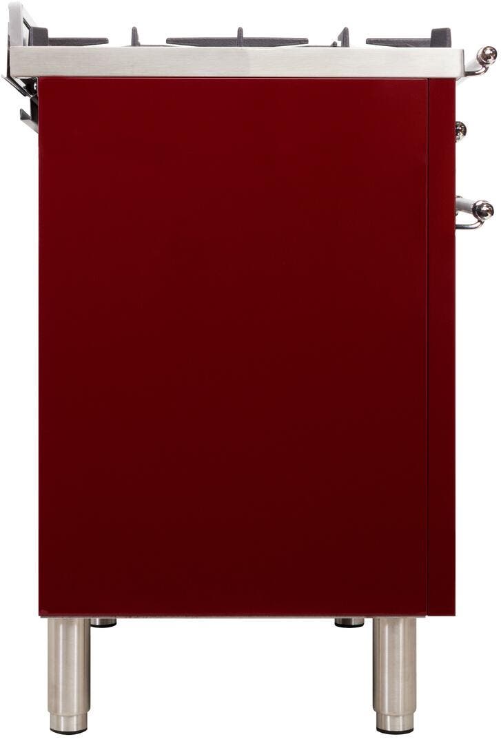 Ilve UPN76DVGGRBX Burgundy, Chrome Trim