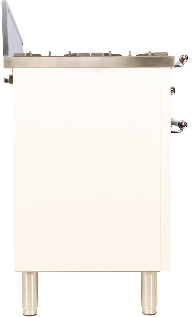 Ilve UPN76DVGGAX Antique White, Chrome Trim