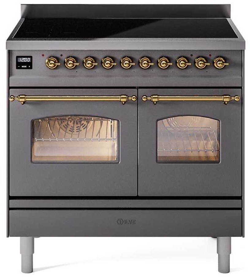 Ilve UPDI366NMPMGG Matte Graphite With Brass Trim, Liquid Propane