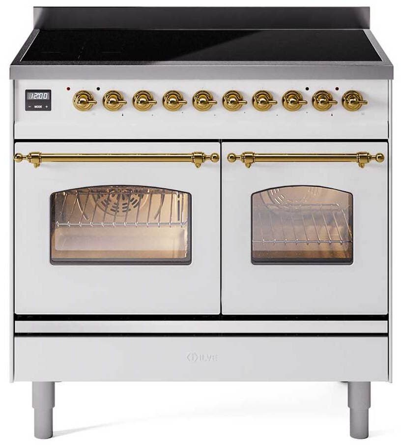 Ilve UPDI366NMPWHG White With Brass Trim, Liquid Propane