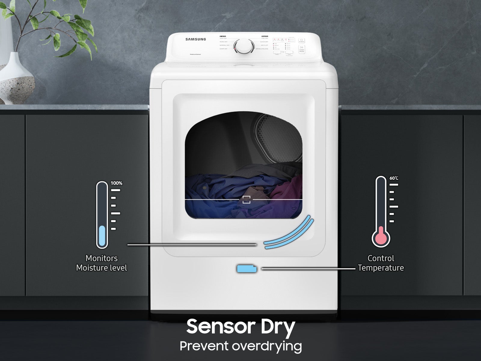 Samsung DVG41A3000W 7.2 cu. ft. Gas Dryer White | Plesser's Appliances
