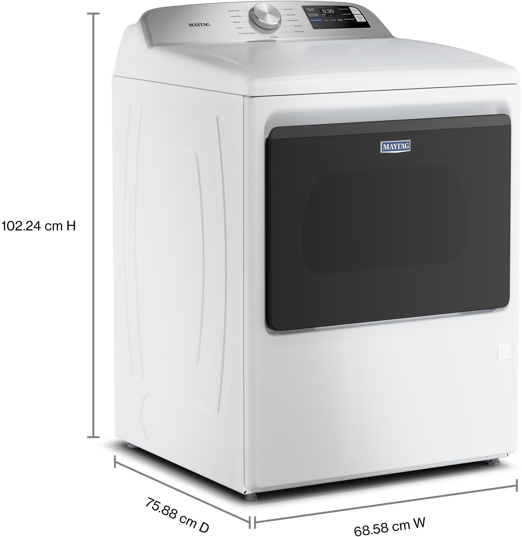 Maytag MGD6205RW 7.4 Cu. Ft. Gas Top Load Dryer White | Plesser's