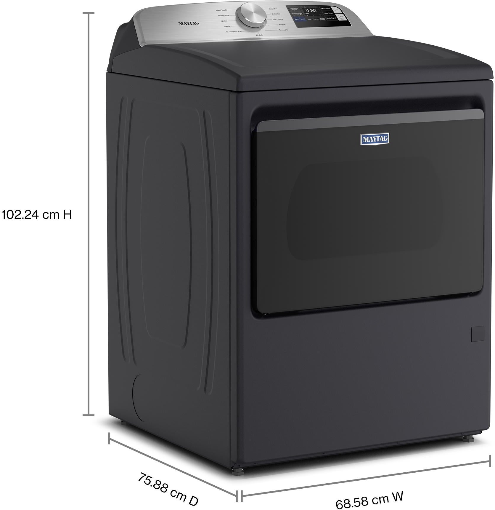 Maytag MGD6205RF 7.4 Cu. Ft. Gas Top Load Dryer Midnight Steel