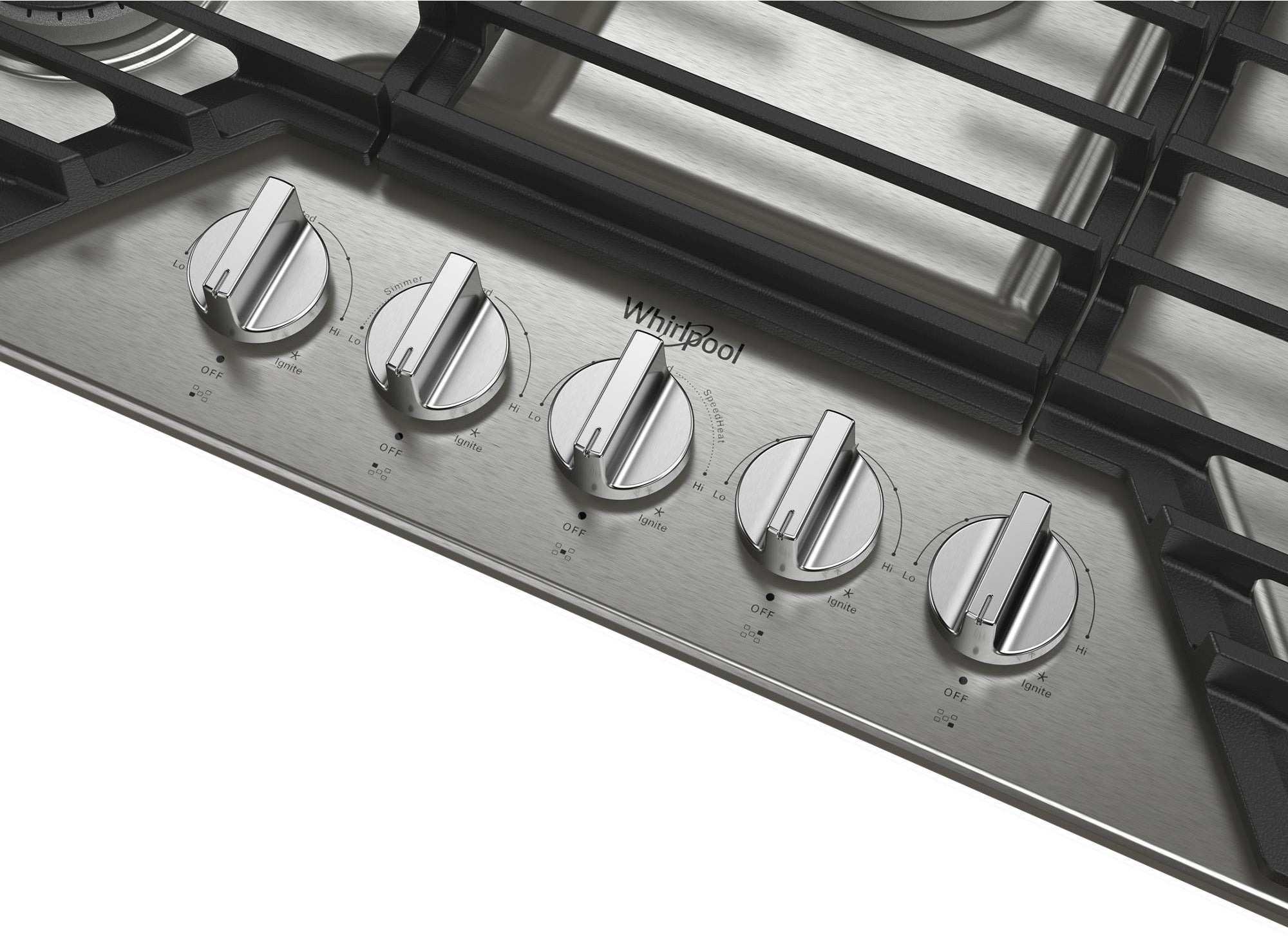 Whirlpool WCGK5036PS 36 Inch Gas Cooktop Stainless Steel