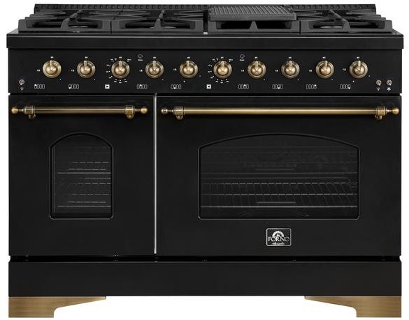 Forno FFSGS611348BLK Antico Series 48 Inch Dual Fuel Range, 8