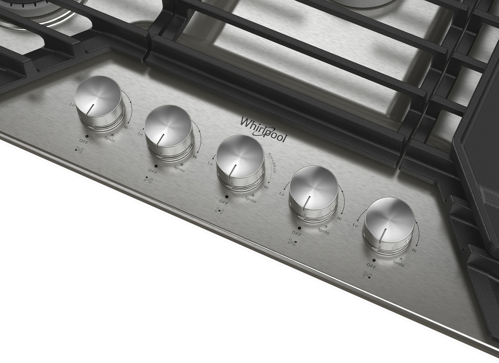 Whirlpool WCGK7536PS 36 Inch Gas Cooktop, 5 Burner: Stainless