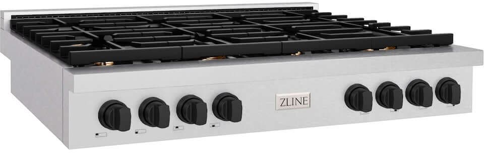 Zline SRTSZ48MB Satin Stainless Steel With Matte Black Accents