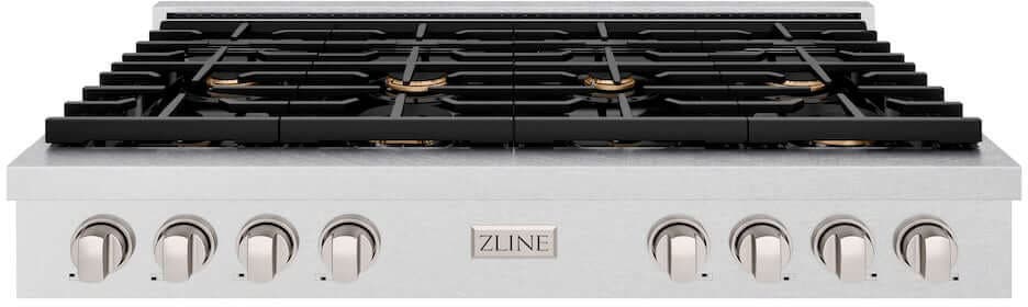 Zline SRTSBR48 Satin Stainless Steel With Brass Burners