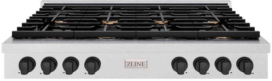 Zline SRTSZ48MB Satin Stainless Steel With Matte Black Accents