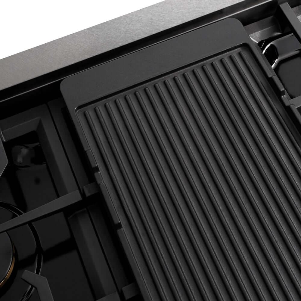 Zline SRTSZ48MB Satin Stainless Steel With Matte Black Accents