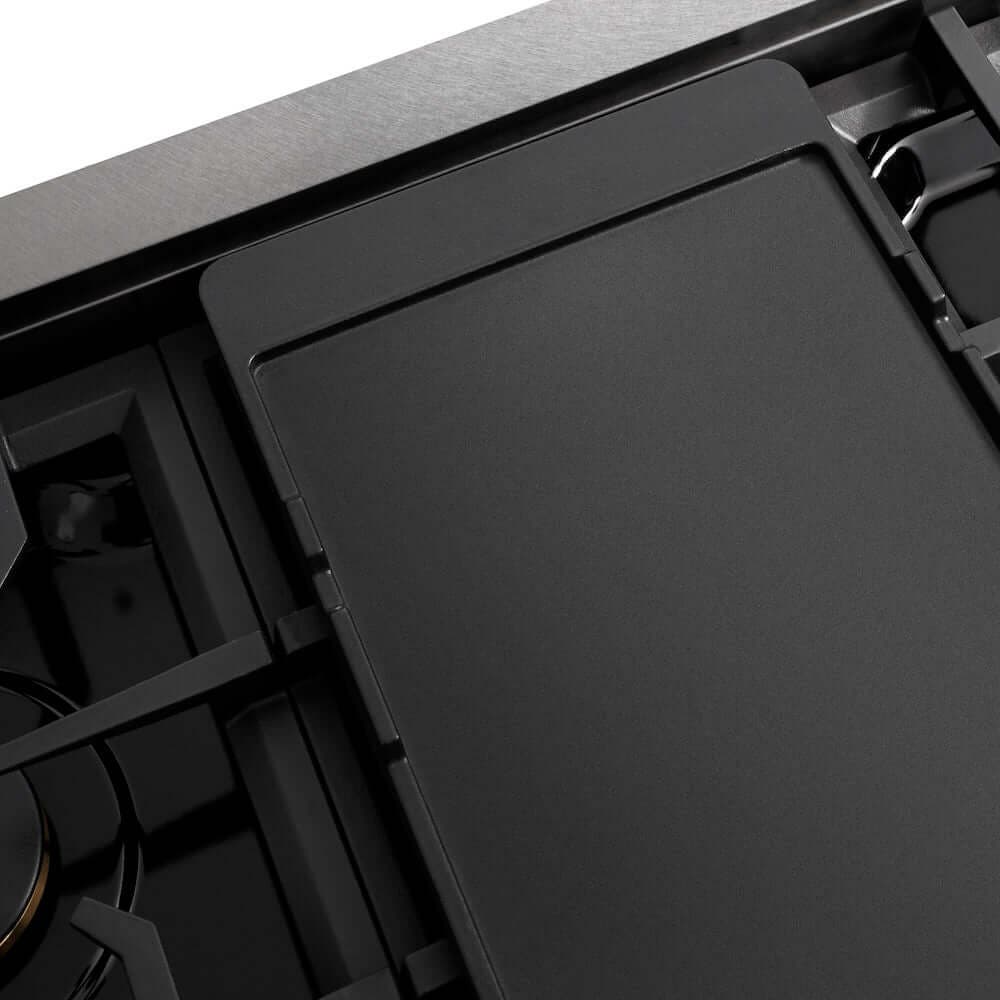 Zline SRTSZ48MB Satin Stainless Steel With Matte Black Accents