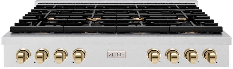 Zline SRTSZ48G Satin Stainless Steel With Polished Gold Accents