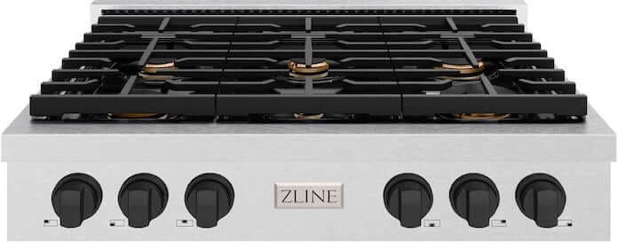 Zline SRTSZ36MB Satin Stainless Steel With Matte Black Accents
