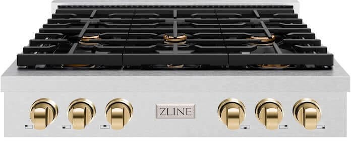 Zline SRTSZ36G Satin Stainless Steel With Polished Gold Accents