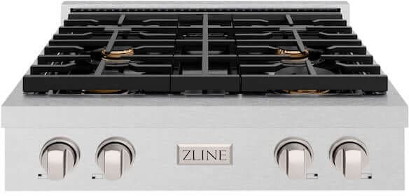 Zline SRTSBR30 Satin Stainless Steel With Brass Burners