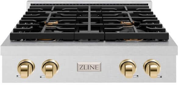 Zline SRTSZ30G Satin Stainless Steel With Polished Gold Accents