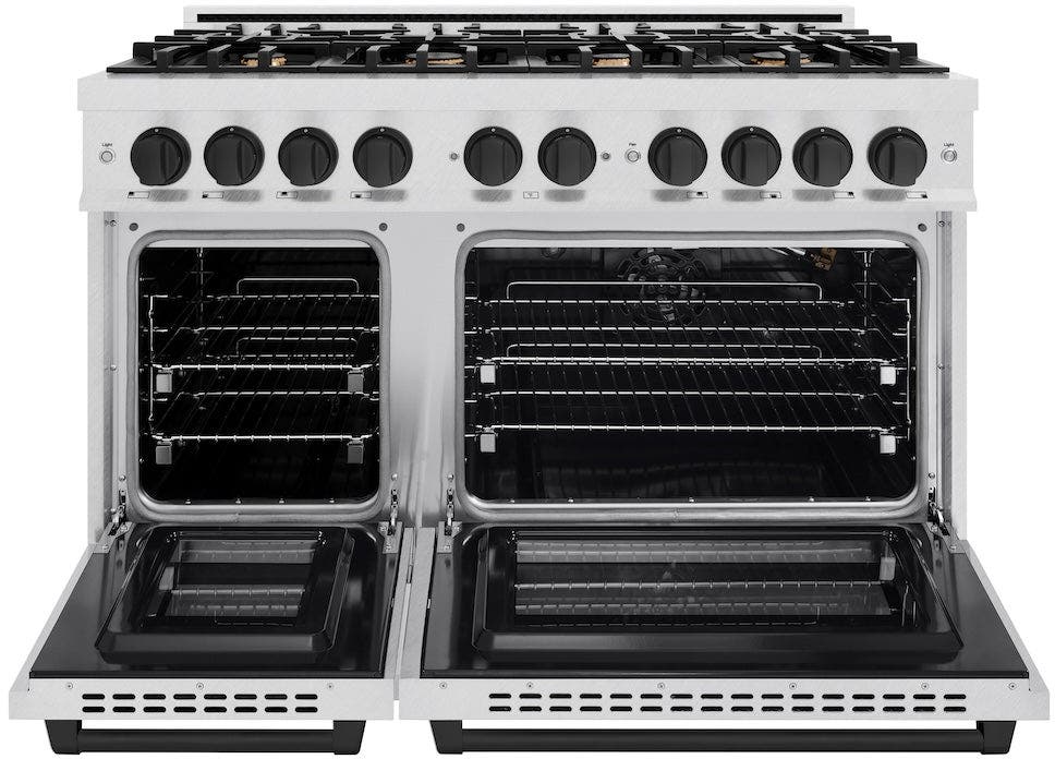 Zline HGRSZ48MB Satin Stainless Steel With Matte Black Accents