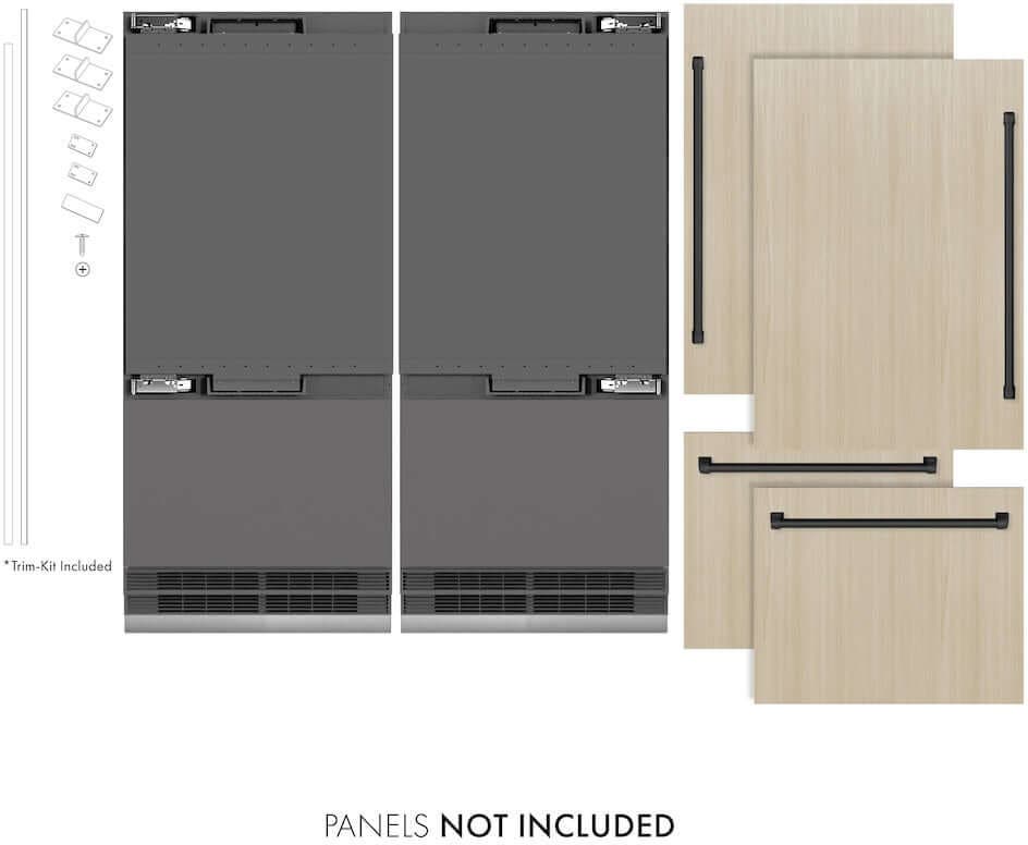 Zline GRBITZ72MB Panel Ready With Matte Black Accents, Graphite Gra...