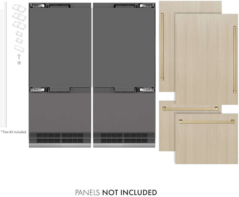 Zline GRBITZ72CB Panel Ready With Champagne Bronze Accents, Graphit...