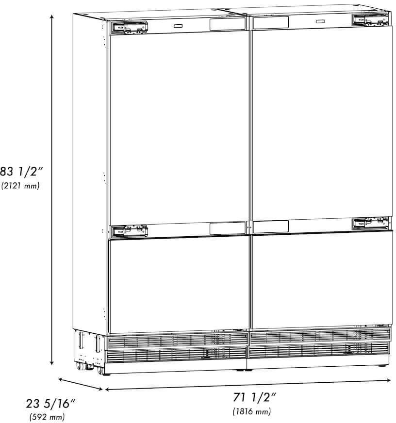 Zline GRBITZ72CB Panel Ready With Champagne Bronze Accents, Graphit...