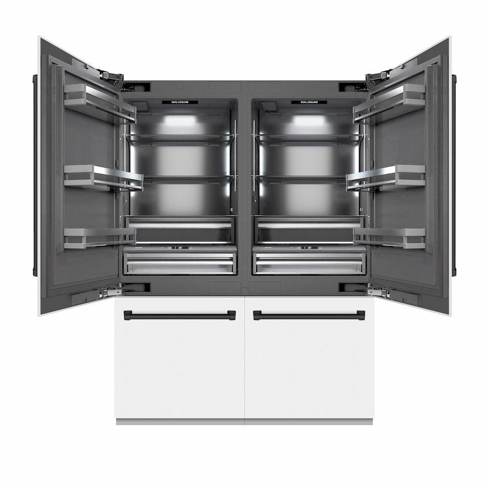 Zline GRBIVZWM60MB White Matte With Matte Black Accents, Graphite Gra...