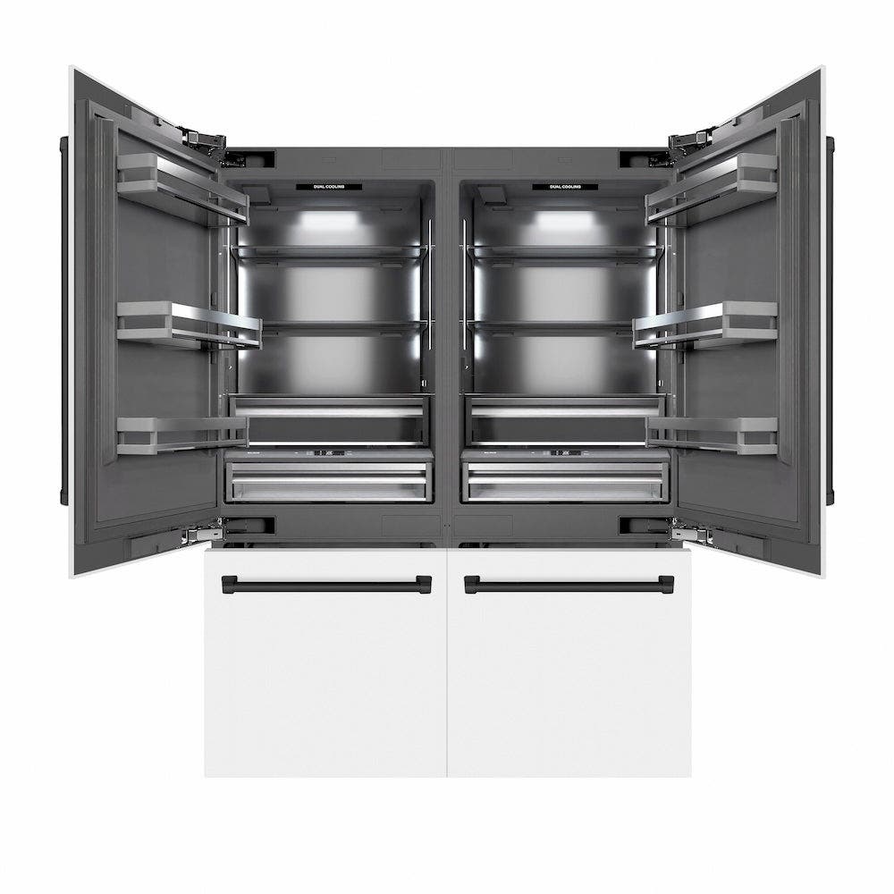 Zline GRBIVZWM60MB White Matte With Matte Black Accents, Graphite Gra...