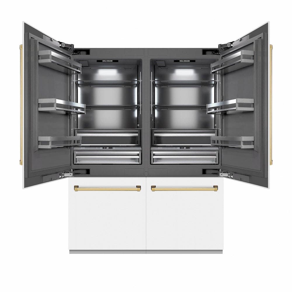Zline GRBIVZWM60G White Matte With Polished Gold Accents, Graphite G...