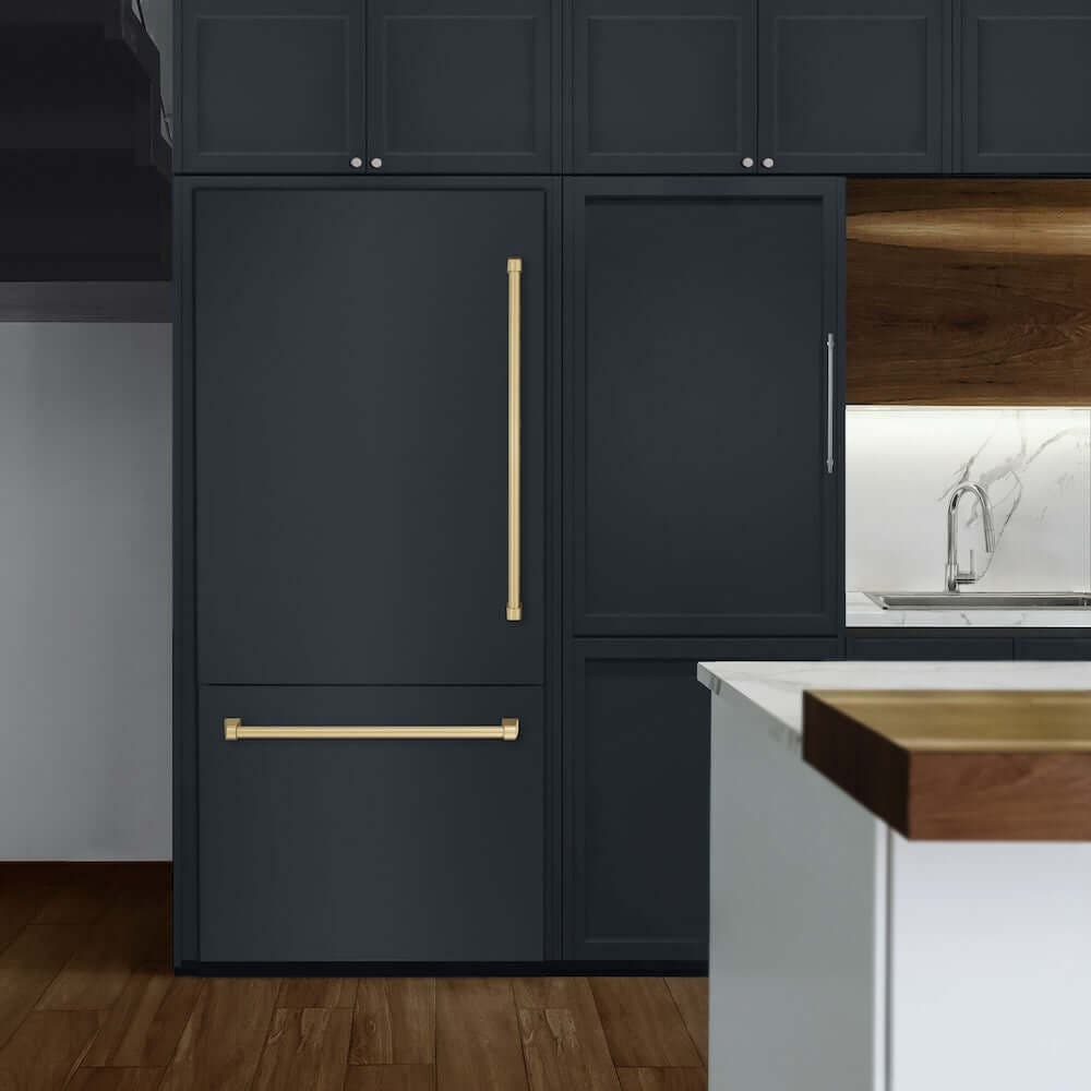 Zline GRBITZ36CB Panel Ready With Champagne Bronze Accents, Graphit...
