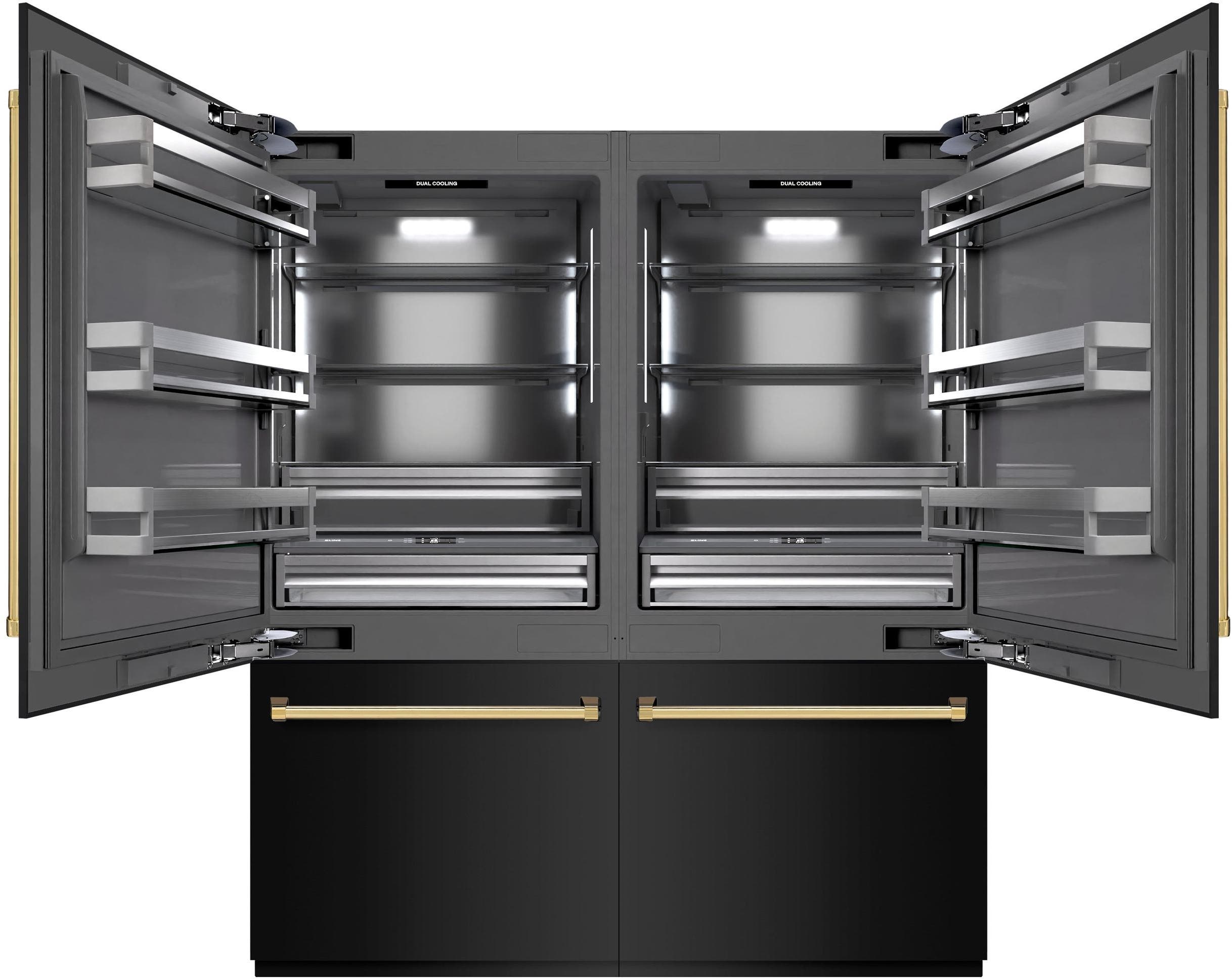 Zline GRBITZBS72G Black Stainless Steel With Polished Gold Accents, ...