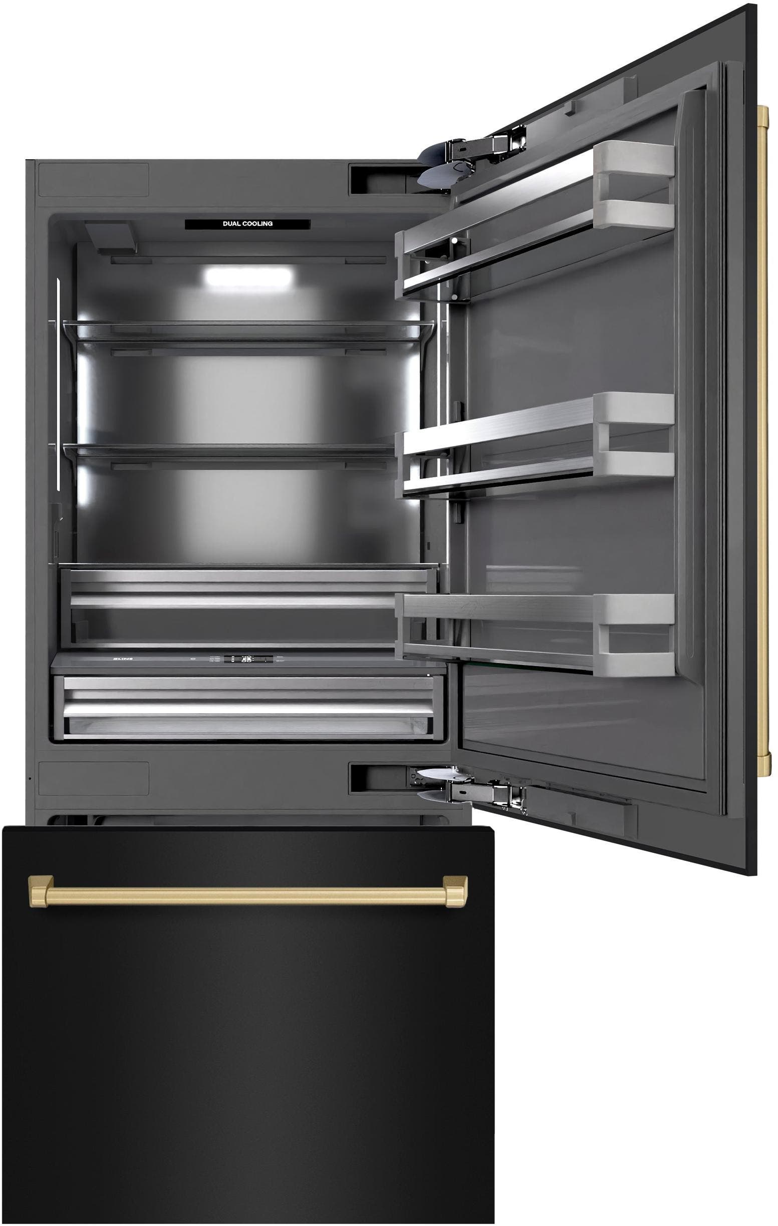 Zline GRBITZBS36CB Black Stainless Steel With Champagne Bronze Accent...