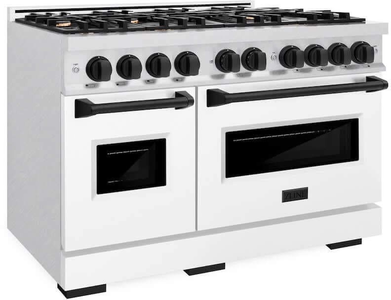 Zline CGRSZWM48MB Satin Stainless Steel With White Matte Doors And M...