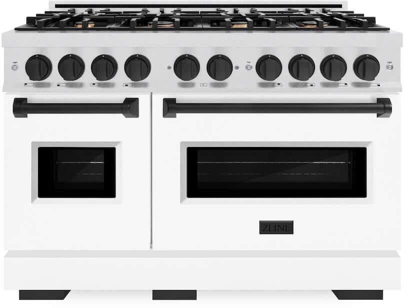 Zline CGRSZWM48MB Satin Stainless Steel With White Matte Doors And M...