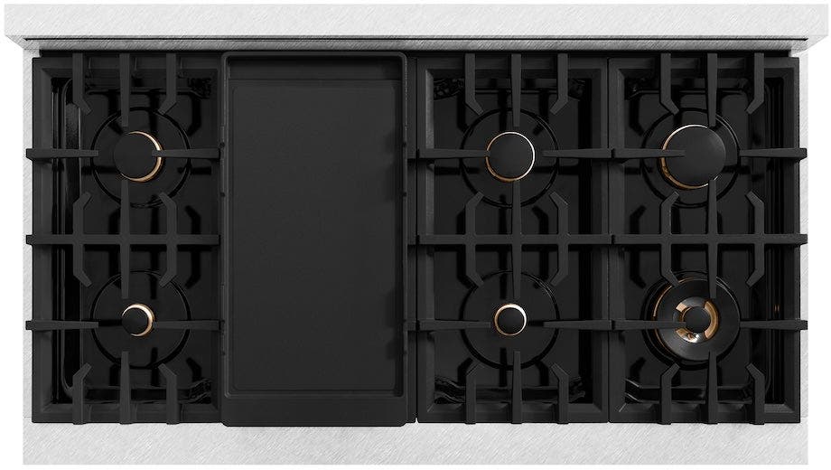 Zline CGRSZ48MB Satin Stainless Steel And Matte Black Accents