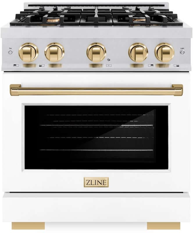 Zline HGRSZWM30G Satin Stainless Steel With White Matte Door And Po...