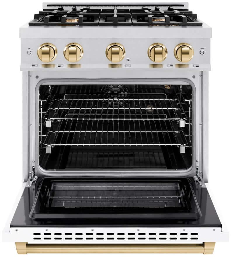 Zline HGRSZWM30G Satin Stainless Steel With White Matte Door And Po...