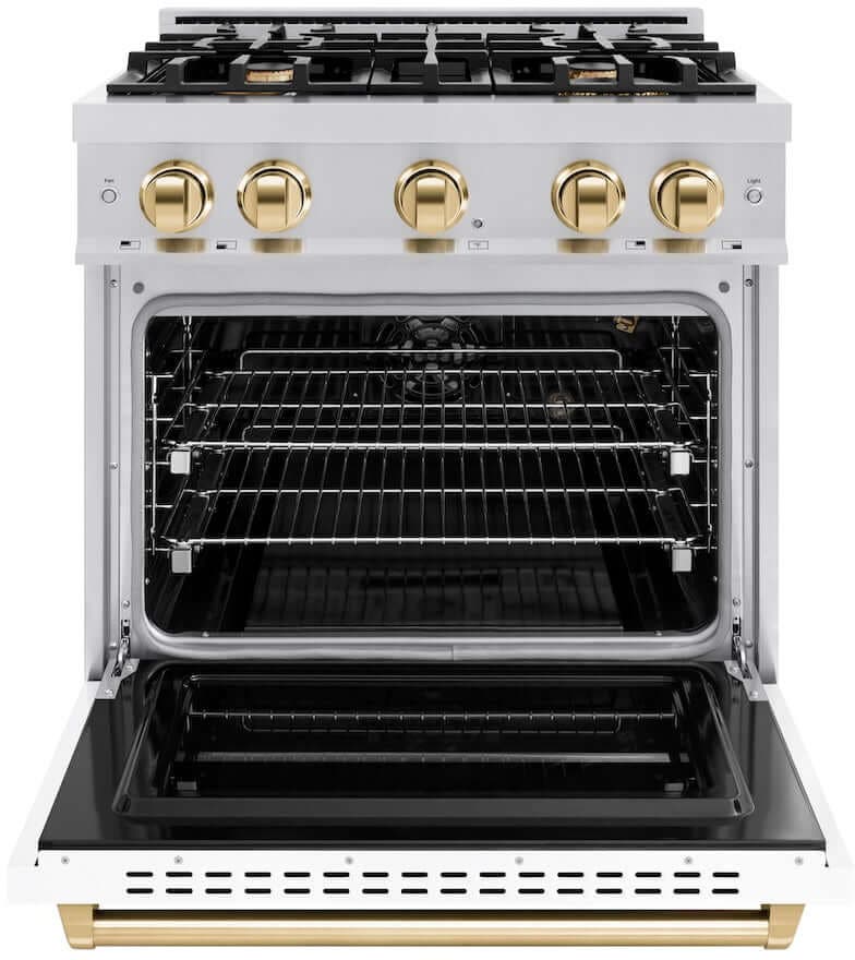 Zline CGRSZWM30G Satin Stainless Steel With White Matte Door And Po...