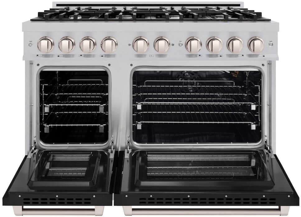 Zline HGRSBLM48 Satin Stainless Steel With Black Matte Doors